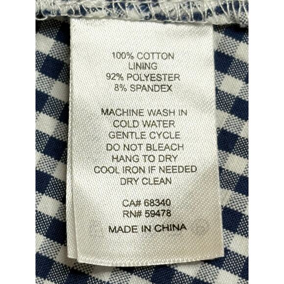 Caroline Constas Blue & White Gingham Maxi Dress Bows Smocked Black Small - Picture 6 of 9